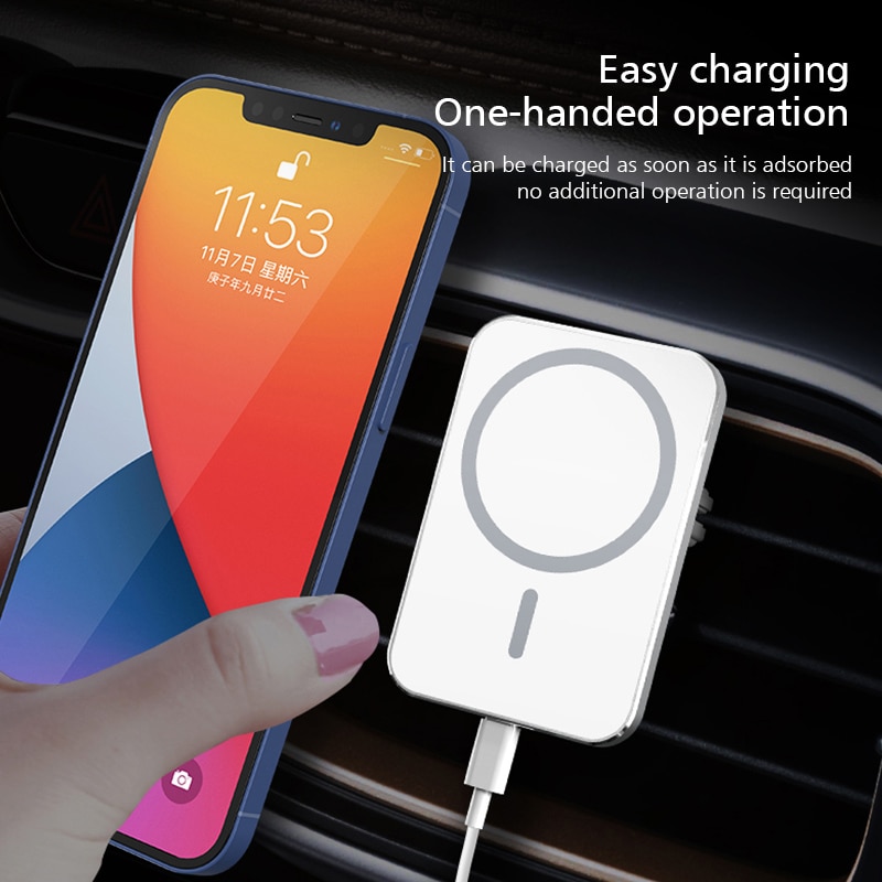 15W Magnetic Wireless Car Charger Mount Adsorbable Phone For iPhone 12 Pro Max Mini Magsafe Fast Wireless Charging Holder